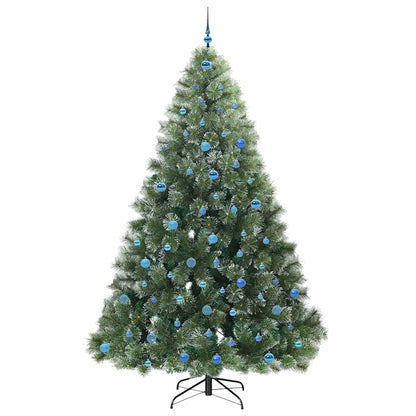 Konstgjord julgran med 300 LED-lampor Grön 240 cm PE och PVC