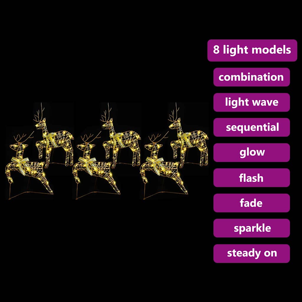 LED Renar 6 st 180 LED-lampor Guld 44 x 18 x 65,5 cm PET