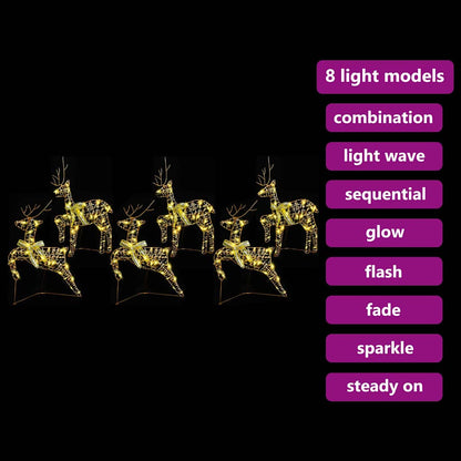 LED Renar 6 st 180 LED-lampor Guld 44 x 18 x 65,5 cm PET