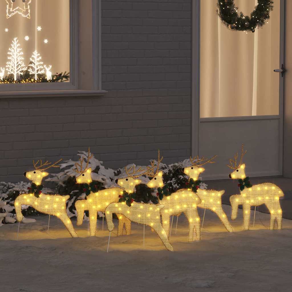 LED Renar 6 st Guld 45 x 19 x 65 cm tyg
