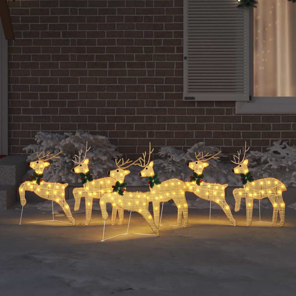 LED Renar 6 st Guld 45 x 19 x 65 cm tyg