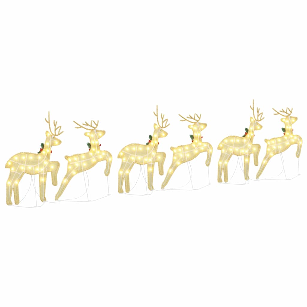 LED Renar 6 st Guld 45 x 19 x 65 cm tyg