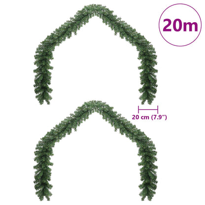 Julgirlander 2 st Grön 20 m PVC