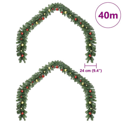 Julgirlander 2 st 600 LED-lampor Grön 20 m PVC