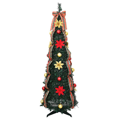 Konstgjord julgran med 100 LED-lampor Grön 155 cm PVC
