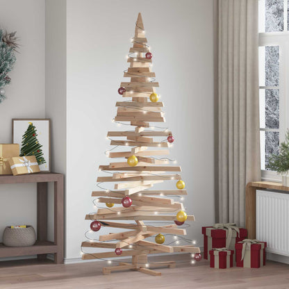 Julträd med stativ Naturfärg 210 cm Massiv furu