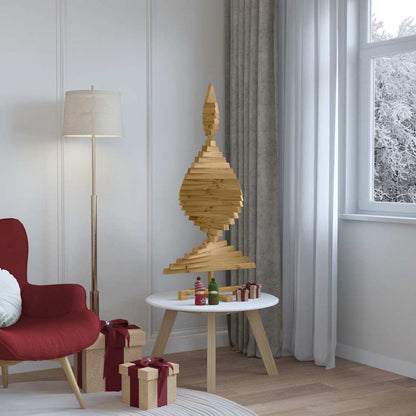 Julträd med stativ Brun 120 cm Massiv furu