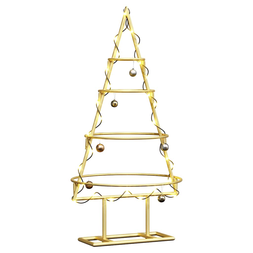 Metall julgran med stativ Guld 60 cm Pulverlackerad stål
