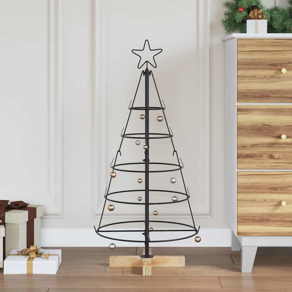 Julcone-träd med stativ Svart 90 cm Stål