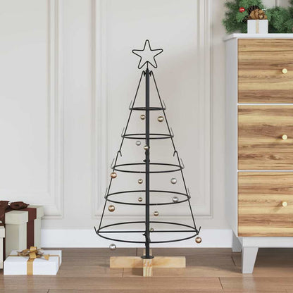 Julcone-träd med stativ Svart 90 cm Stål