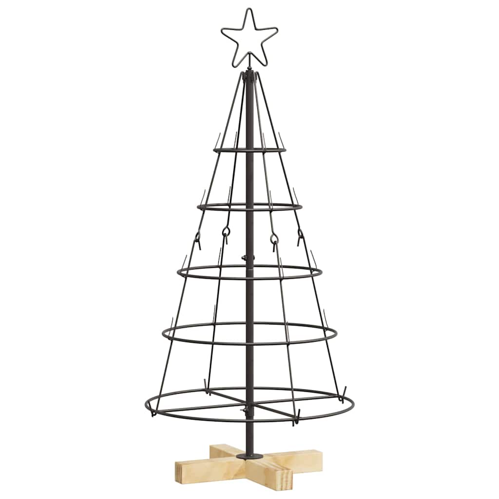 Julcone-träd med stativ Svart 90 cm Stål