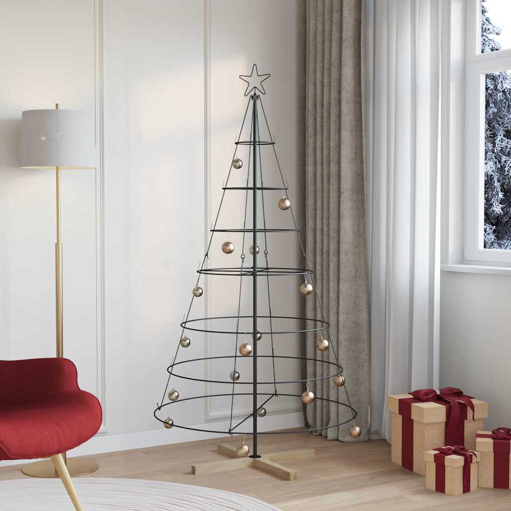 Julcone-träd med stativ Svart 180,5 cm Stål