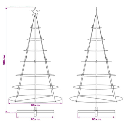 Julcone-träd med stativ Svart 180,5 cm Stål