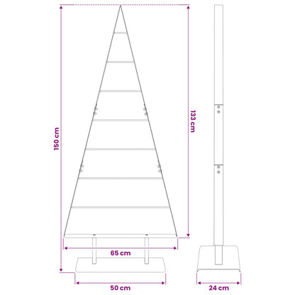 Metall julgran med stativ Svart 150 cm Stål