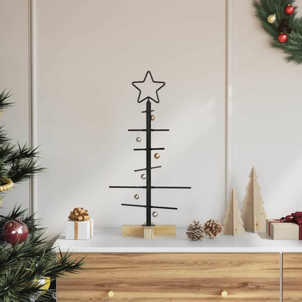 Metall julgran Svart 59,5 cm Pulverlackerad stål