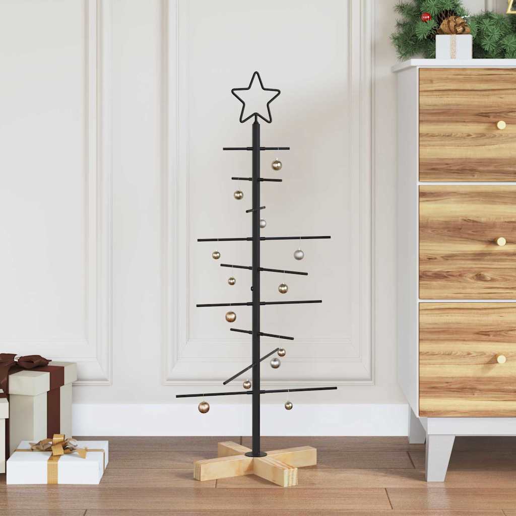 Metall julgran Svart 89 cm Pulverlackerad stål