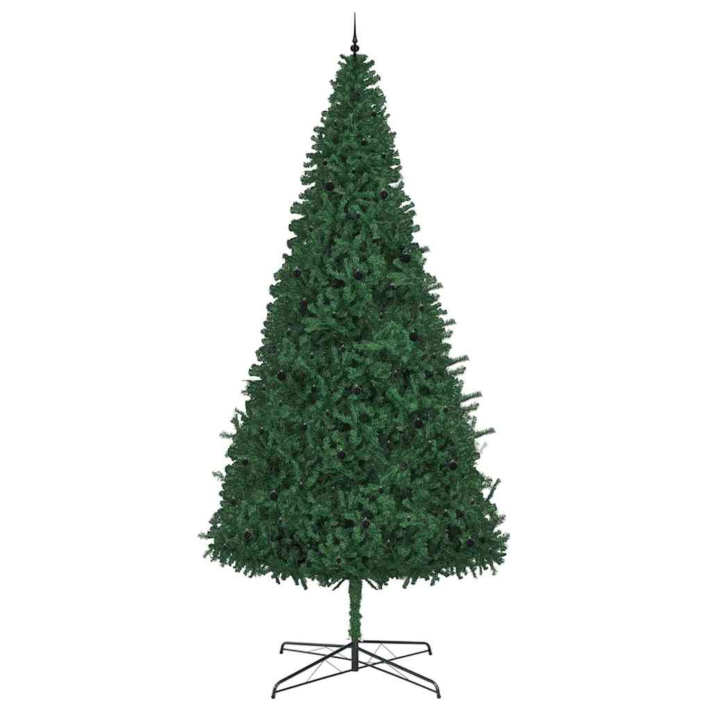 Julgran med dekorativa strängljus Grön 400 cm PVC