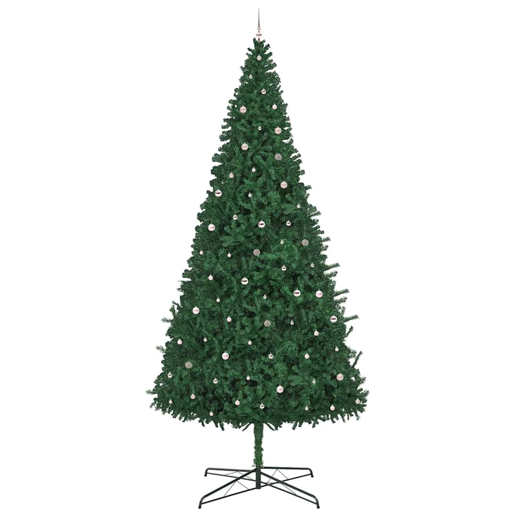 Julgran med dekorativa strängljus Grön 400 cm PVC
