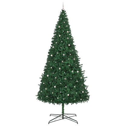 Julgran med dekorativa strängljus Grön 400 cm PVC