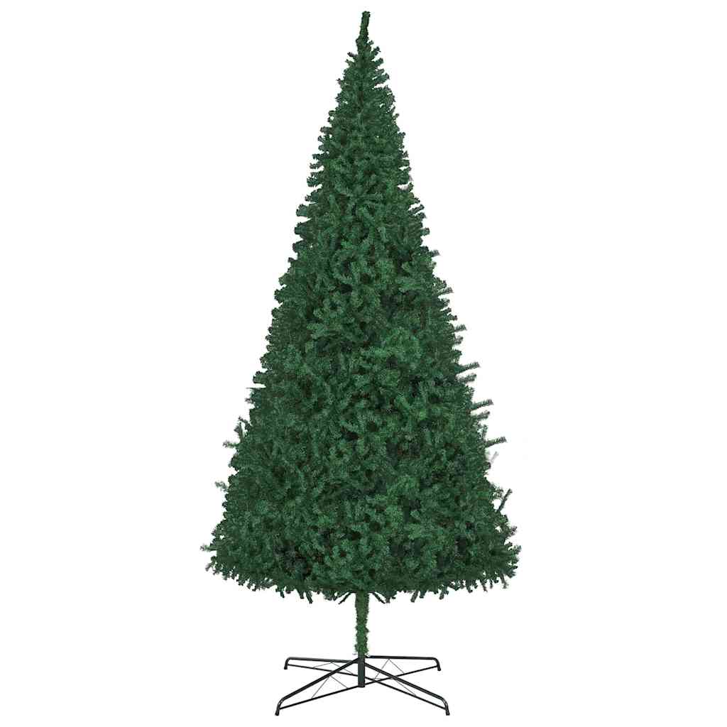 Julgran med dekorativa strängljus Grön 400 cm PVC