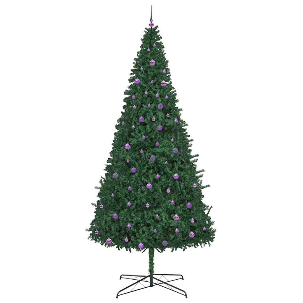 Julgran med dekorativa strängljus Grön 400 cm PVC