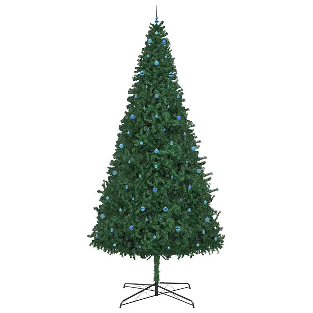 Julgran med dekorativa strängljus Grön 400 cm PVC
