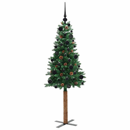 Smal julgran Grön 150 cm PVC och solid furu