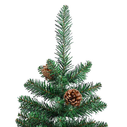 Smal julgran Grön 150 cm PVC och solid furu