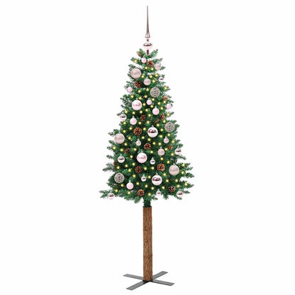 Smal julgran Grön 150 cm PVC och solid furu