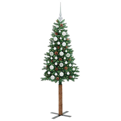 Smal julgran Grön 150 cm PVC och solid furu