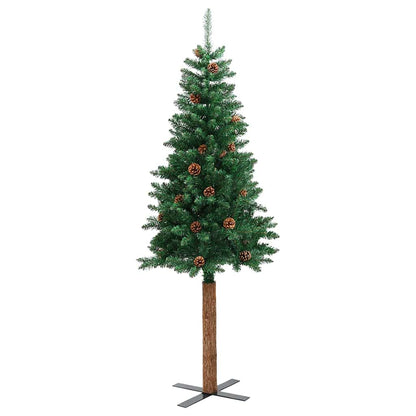 Smal julgran Grön 150 cm PVC och solid furu