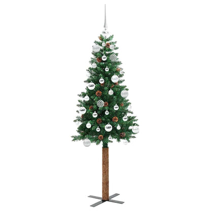 Smal julgran Grön 150 cm PVC och solid furu
