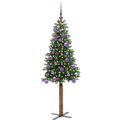 Smal julgran Grön 150 cm PVC och solid furu