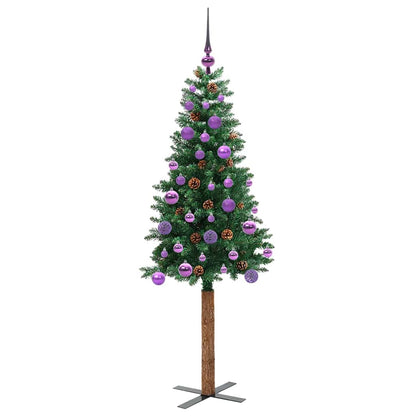 Smal julgran Grön 150 cm PVC och solid furu