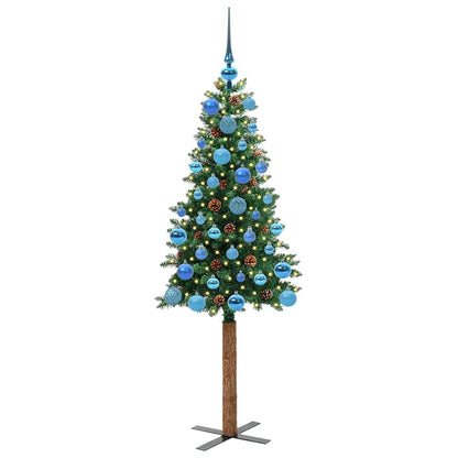 Smal julgran Grön 150 cm PVC och solid furu