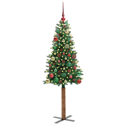Smal julgran Grön 150 cm PVC och solid furu