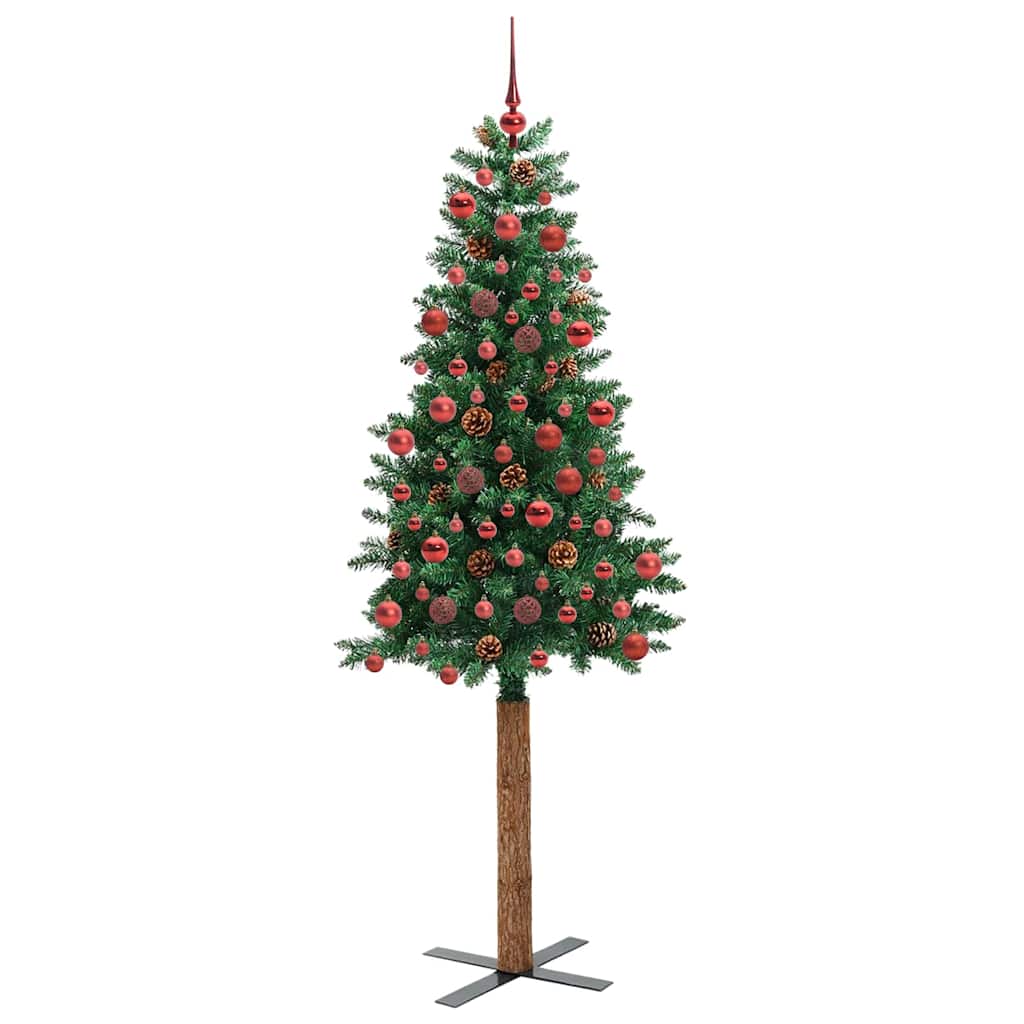 Smal julgran Grön 180 cm PVC och solid furu