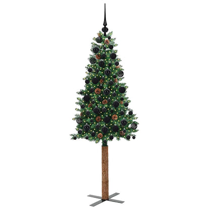 Smal julgran Grön 180 cm PVC och solid furu