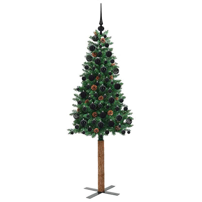 Smal julgran Grön 180 cm PVC och solid furu