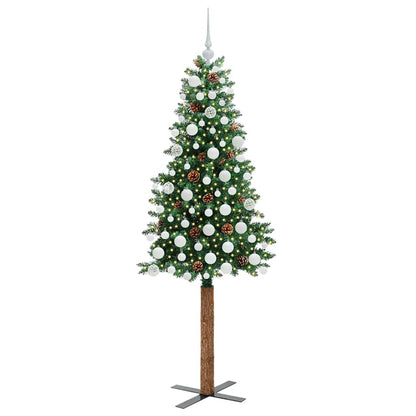 Smal julgran Grön 180 cm PVC och solid furu