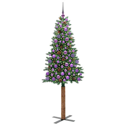 Smal julgran Grön 180 cm PVC och solid furu