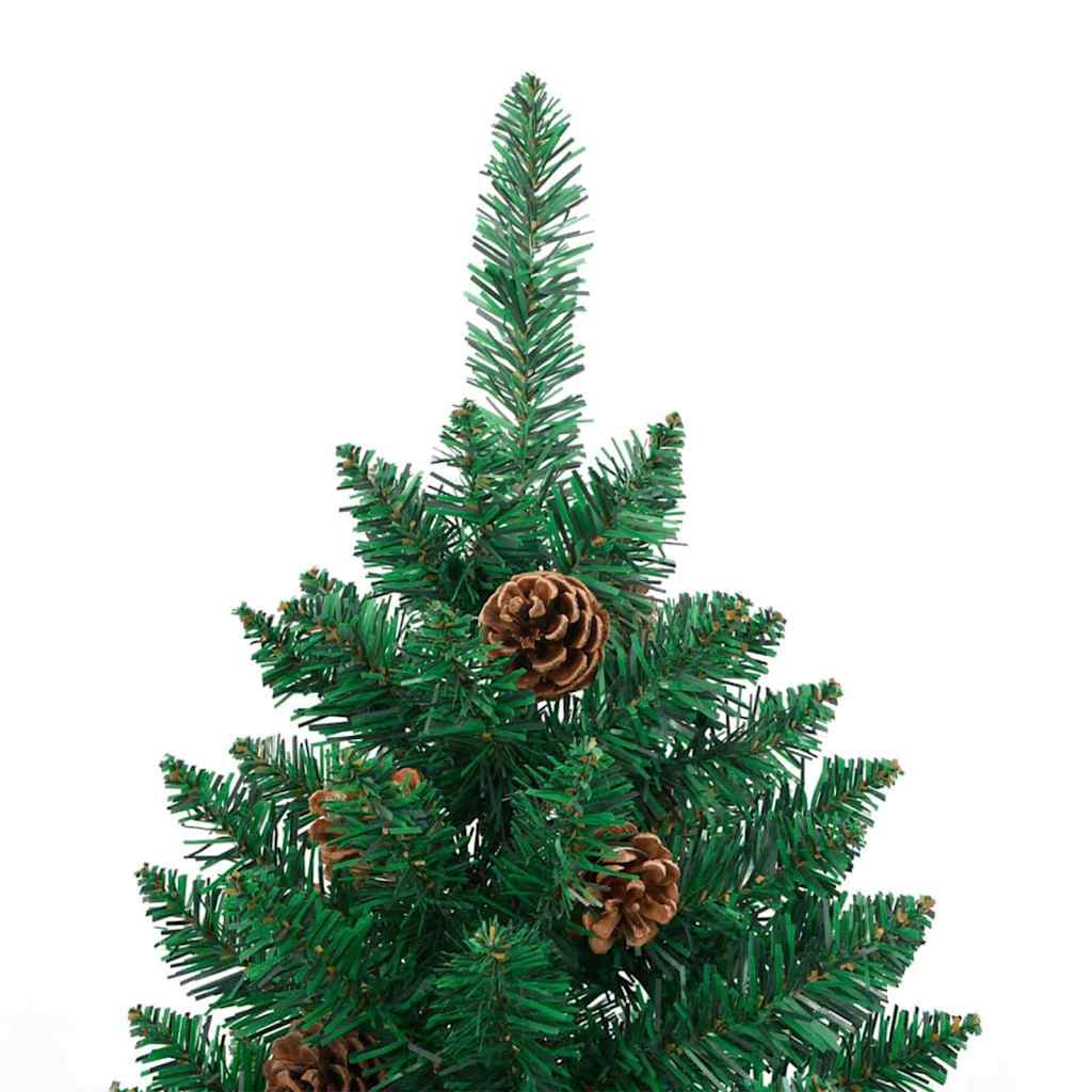 Smal julgran Grön 210 cm PVC och solid furu