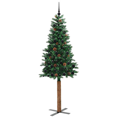 Smal julgran Grön 210 cm PVC och solid furu
