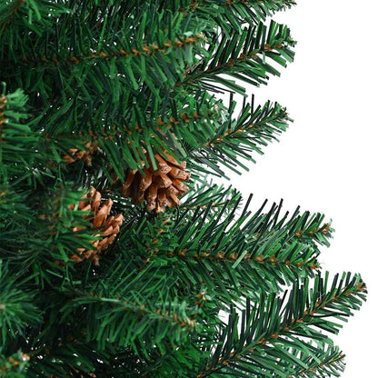 Smal julgran Grön 210 cm PVC och solid furu