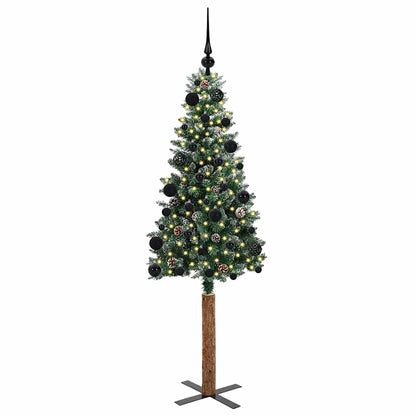 Smal julgran Grön 150 cm PVC och solid furu