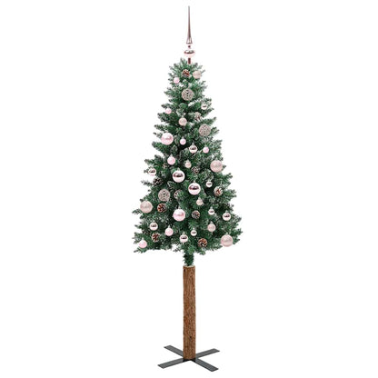 Smal julgran Grön 150 cm PVC och solid furu
