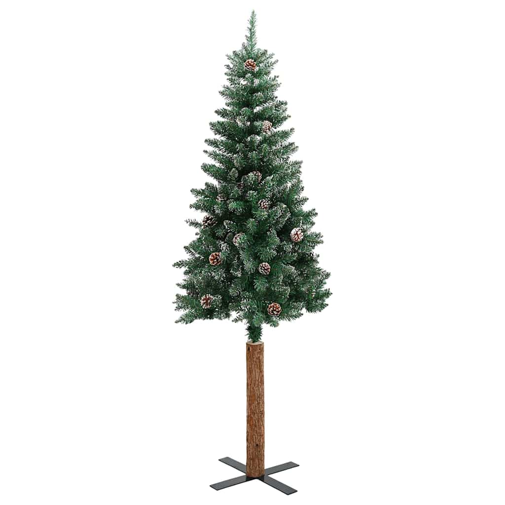 Smal julgran Grön 150 cm PVC och solid furu