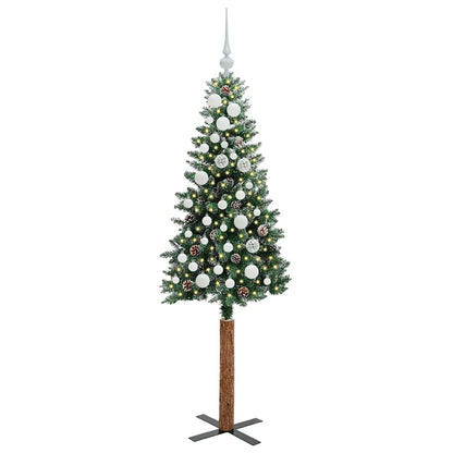 Smal julgran Grön 150 cm PVC och solid furu