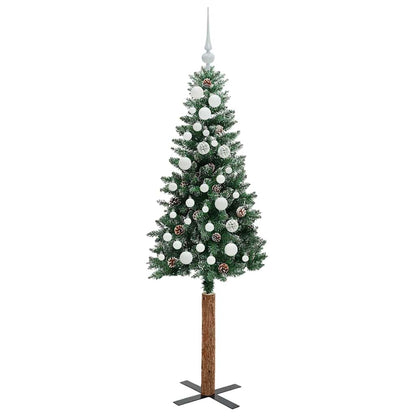 Smal julgran Grön 150 cm PVC och solid furu