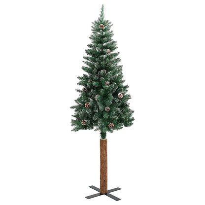 Smal julgran Grön 150 cm PVC och solid furu